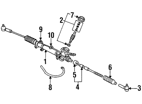 1996 Saturn SC1 P/S Pump & Hoses, Steering Gear & Linkage Diagram
