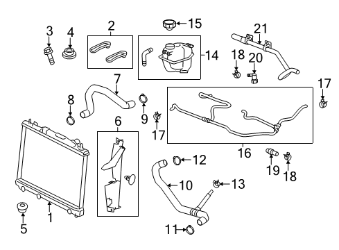 2015 Cadillac CTS Radiator & Components Diagram 5 - Thumbnail