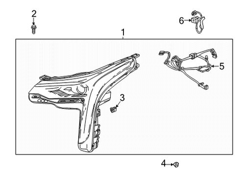 2022 Cadillac CT4 Headlamp Assembly, Front Driver Side Diagram for 84977278