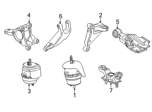 2012 Chevy Impala Engine & Trans Mounting Diagram
