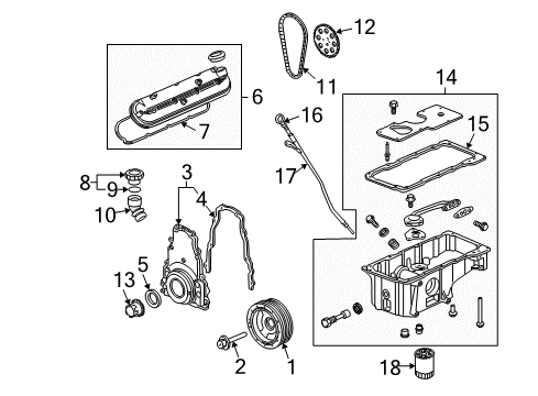 2007 GMC Envoy Engine Parts & Mounts, Timing, Lubrication System Diagram 4 - Thumbnail