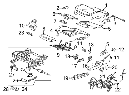 2017 Buick Cascada Front Seat Components Diagram