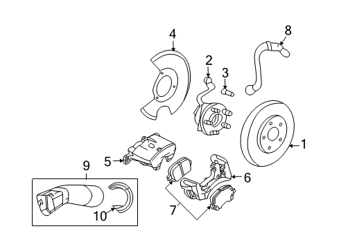 2010 Saturn Sky Front Brakes Diagram