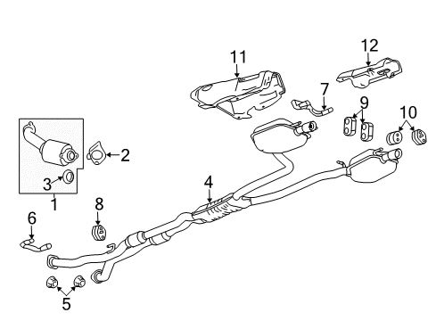 2011 Cadillac CTS Muffler & Pipe Hanger Diagram for 20895810