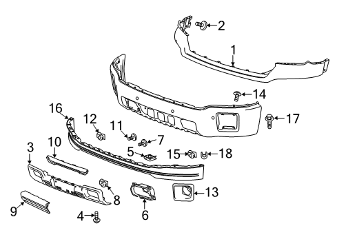2015 GMC Sierra 1500 Parking Sensor Bracket Diagram for 22774448