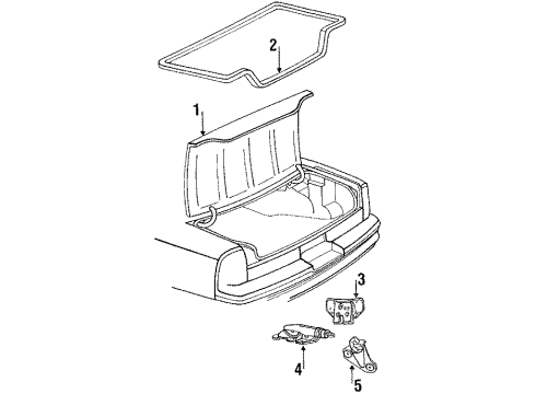1991 Oldsmobile Cutlass Supreme Hinge, Rear Diagram for 10165699