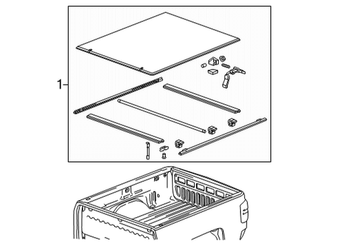 2023 Chevy Silverado 2500 HD Exterior Trim - Pick Up Box Diagram 4 - Thumbnail