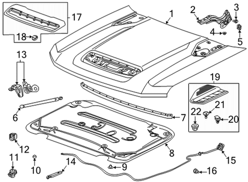 2024 Chevy Silverado 3500 HD Hood & Components Diagram 2 - Thumbnail