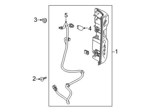 2020 Chevy Silverado 1500 Tail Lamp, Rear Passenger Side Diagram for 84678150