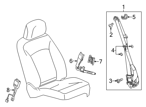 2013 Cadillac ATS Front Seat Belts Diagram