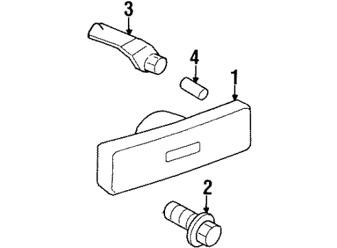 1998 Pontiac Firebird Front Lamps - Side Marker Lamps Diagram