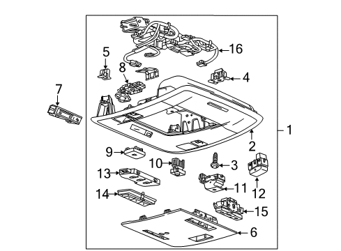 2019 GMC Sierra 2500 HD Console Assembly Diagram for 84456883