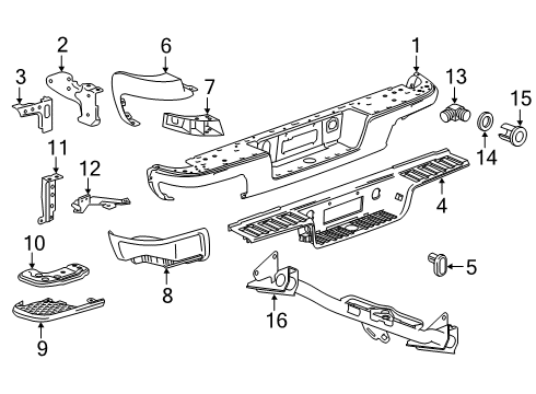 2020 GMC Canyon Bumper & Components, Trailer Hitch Components Diagram
