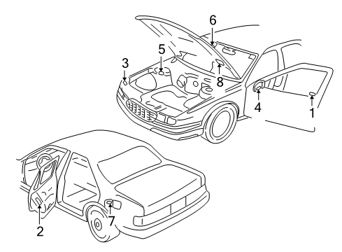2000 Cadillac Seville Information Labels Diagram