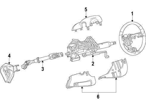2015 Cadillac SRX Steering Wheel, Jet Black Diagram for 84276150