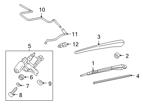 2011 Cadillac CTS Lift Gate - Wiper & Washer Components Diagram