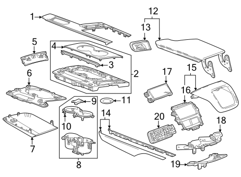 2024 Cadillac LYRIQ Center Console Diagram