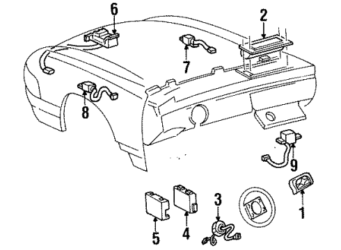1996 Cadillac DeVille Air Bag Sensor Diagram for 16203106