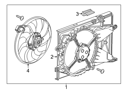 2017 Chevy Sonic Fan Assembly Diagram for 94509632