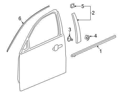 2018 Buick Regal Sportback Exterior Trim - Front Door Diagram