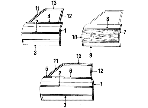 1986 Chevy Caprice Edge Molding, Passenger Side Diagram for 20529026