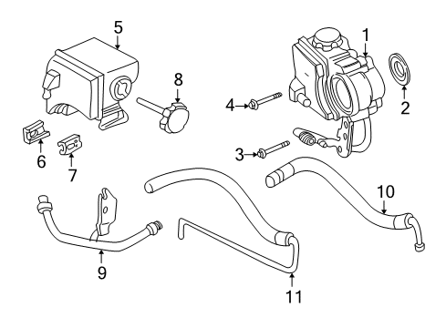 2002 Pontiac Grand Am Power Steering Pump Diagram for 26091879