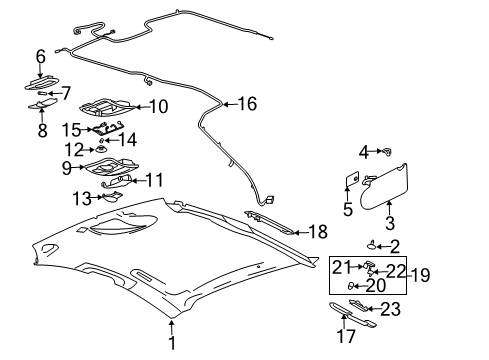2007 Pontiac Grand Prix Dome Lamp Diagram for 22736097