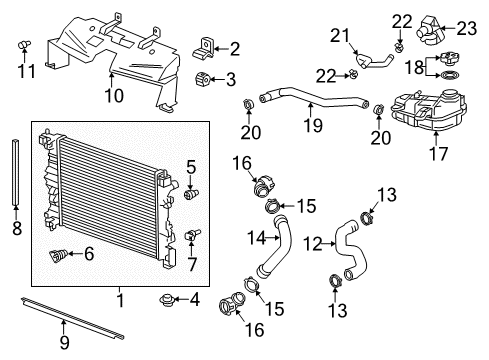 2014 Buick Encore Radiator & Components Diagram