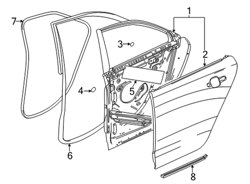 2022 Cadillac CT4 Door & Components Diagram