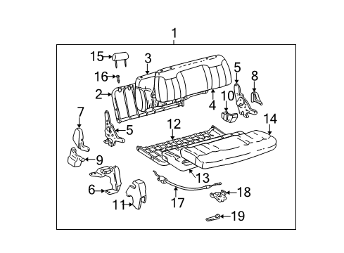 1999 Chevy K1500 Seat Support, Driver Side Diagram for 15680821