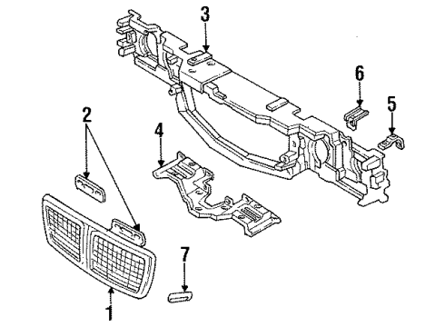 1990 Pontiac Grand Am Emblem, Front Diagram for 22538891