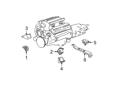 1997 Chevy Camaro Trans Crossmember Brace, Passenger Side Diagram for 12550239