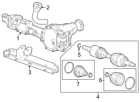 2023 GMC Canyon Axle & Differential - Front Diagram