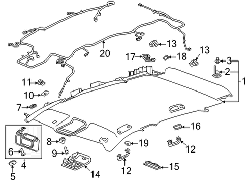 2022 Buick Envision Interior Trim - Roof Diagram