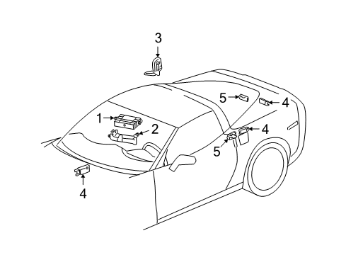 2008 Chevy Corvette Keyless Entry Components Diagram
