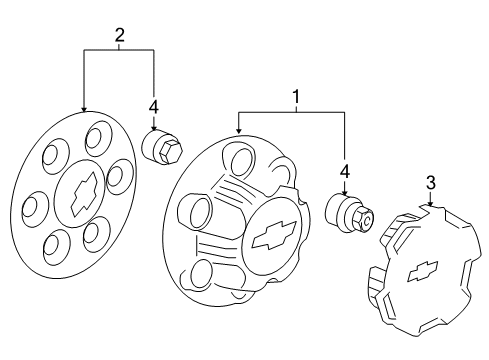 2014 Chevy Suburban 1500 Wheel Covers & Trim Diagram