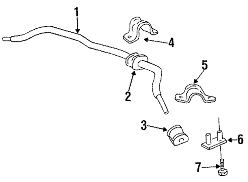 1996 Chevy Lumina Stabilizer Bar & Components - Front Diagram