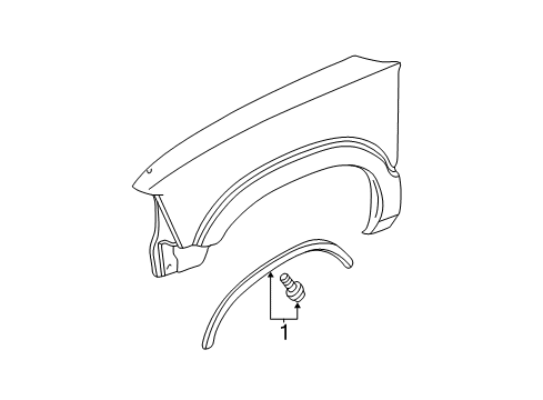 2003 Chevy Trailblazer EXT Exterior Trim - Fender Diagram
