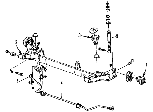 1991 Chevy Cavalier Rear Axle, Stabilizer Bar, Suspension Components Diagram