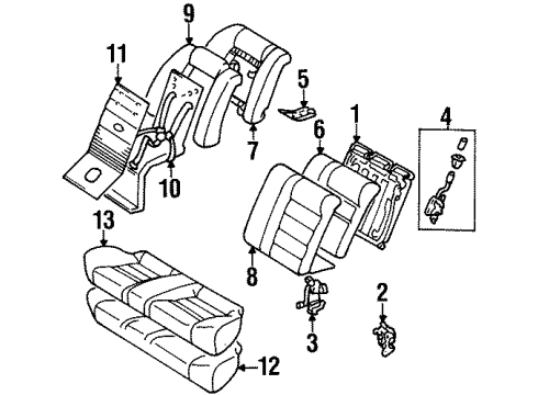 2001 Chevy Prizm Seat Back Pad Diagram for 94858188