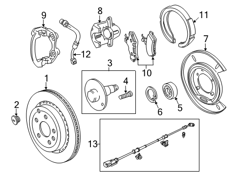 2014 Chevy SS Brake Components Diagram