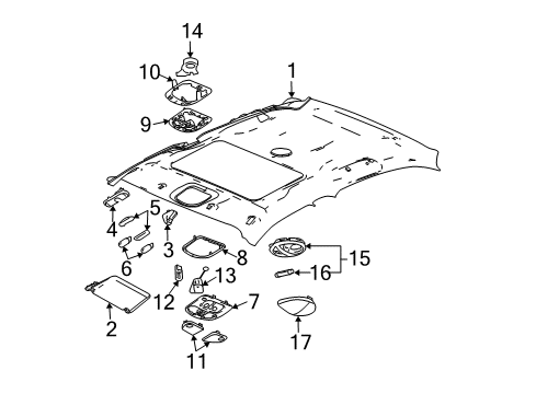 2005 Pontiac G6 Interior Trim - Roof Diagram