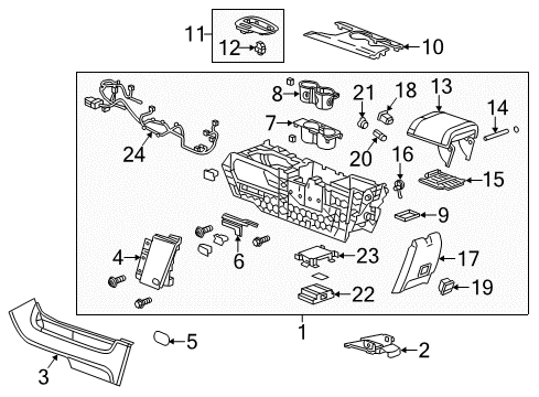 2013 Chevy Malibu Liner, Front Diagram for 20896469
