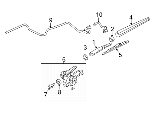 2019 GMC Terrain Lift Gate - Wiper & Washer Components Diagram