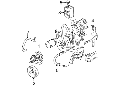 1997 Chevy Camaro Power Steering Pump Diagram for 26081600