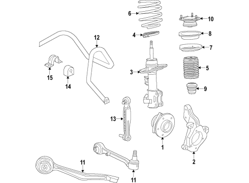 2018 Cadillac ATS Backing Plate, Front Passenger Side Diagram for 23336595