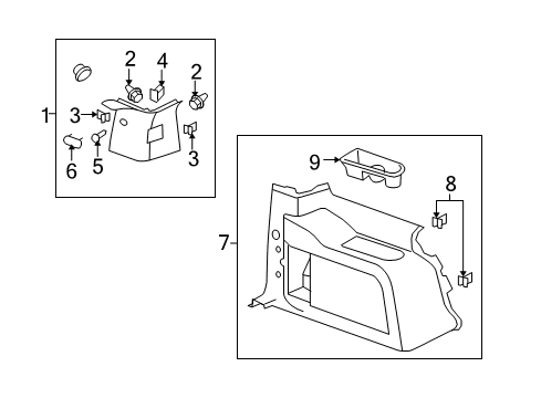 2012 Cadillac Escalade Interior Trim - Quarter Panels Diagram 2 - Thumbnail