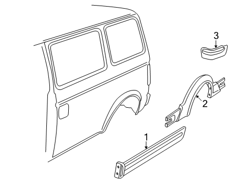 2004 GMC Safari Exterior Trim - Side Panel Diagram
