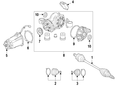 2012 Chevy Captiva Sport Inner Boot, Rear Diagram for 19149883