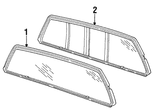 1991 Chevy C2500 Back Glass & Hardware Diagram